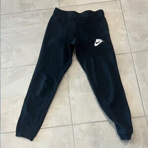 Nike Women's Black Joggers with White Logo